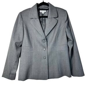 Pendleton Blazer Wool Jacket Single Breasted 3 Button Neutral Minimal Gray 10